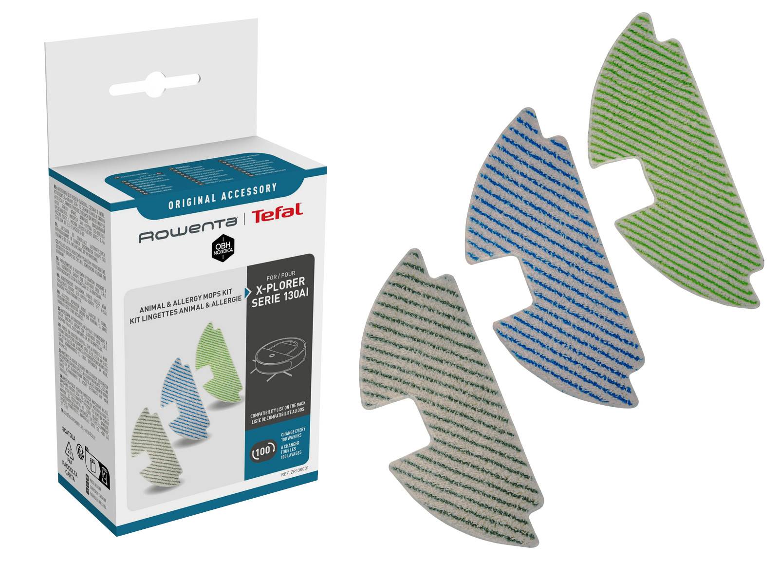 Kit de 3 toalhetes aspirador robot ZR130001