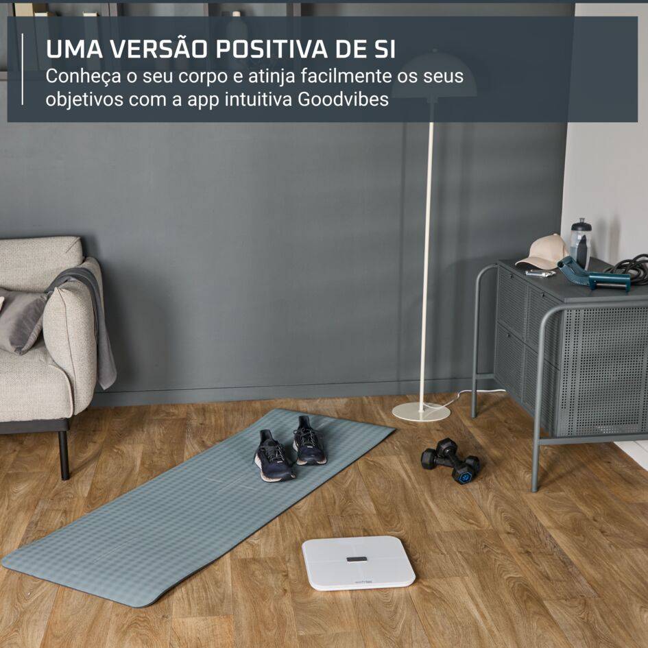 Goodvibes Sport 2.0, Balança Inteligente, Aplicação Intuitiva, 17 Indicadores Corporais