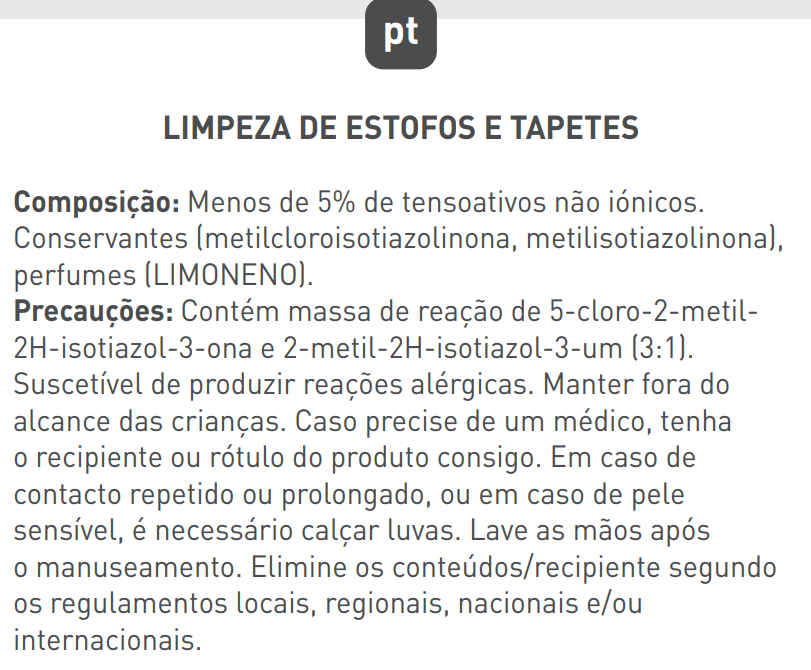 SOLUÇÃO DE LIMPEZA DE ESTOFOS e TAPETES PET SPOTS & STAIN 1&nbsp;L XD5320F0