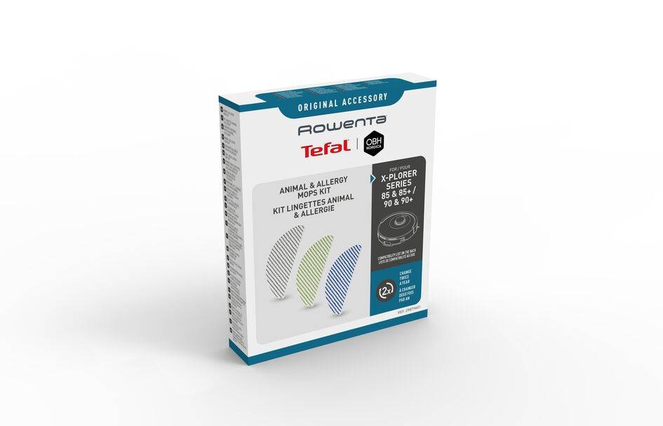 Kit de 3 mopas de microfibras mopas de microfibras específicas para animais e alergénios ZR879A01 para a série X-PLORER 85, 85+, 90, 90+