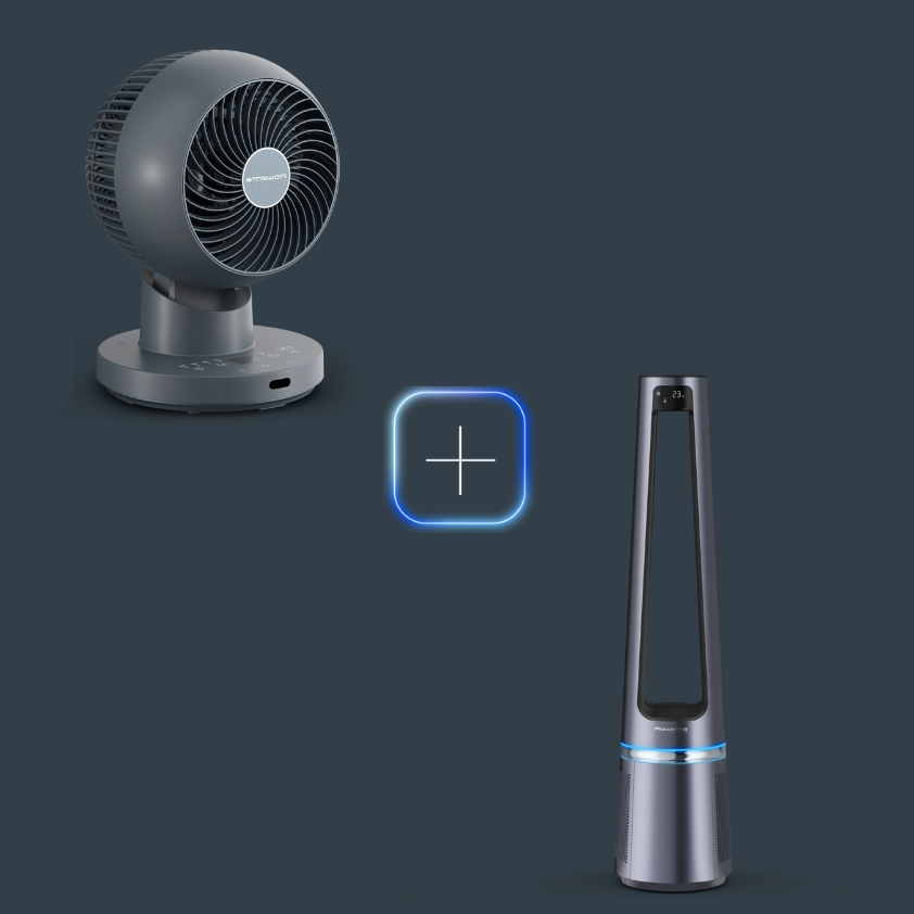 Promo Pack Eclipse 2 em 1 purificador e ventoinha + Turbo Swift Compact Ventoinha de mesa