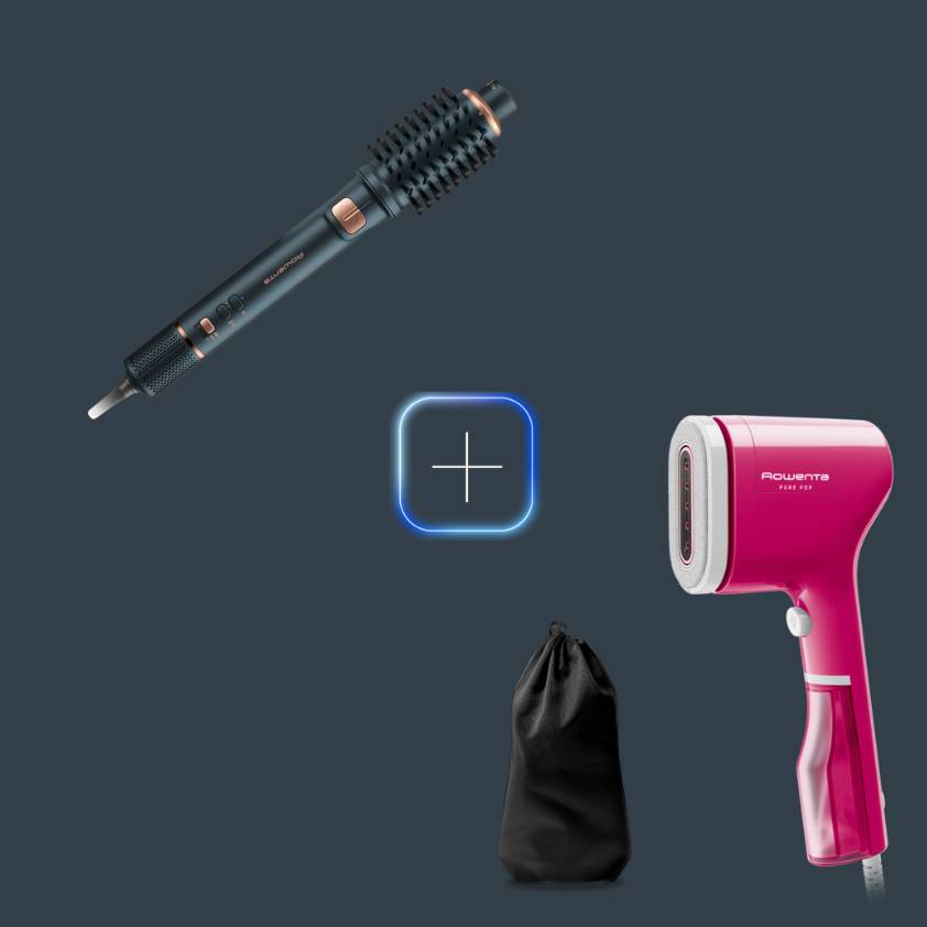 Promo Pack Escova moldeadora Air Rotate + Escova de vapor Pure Pop Pink